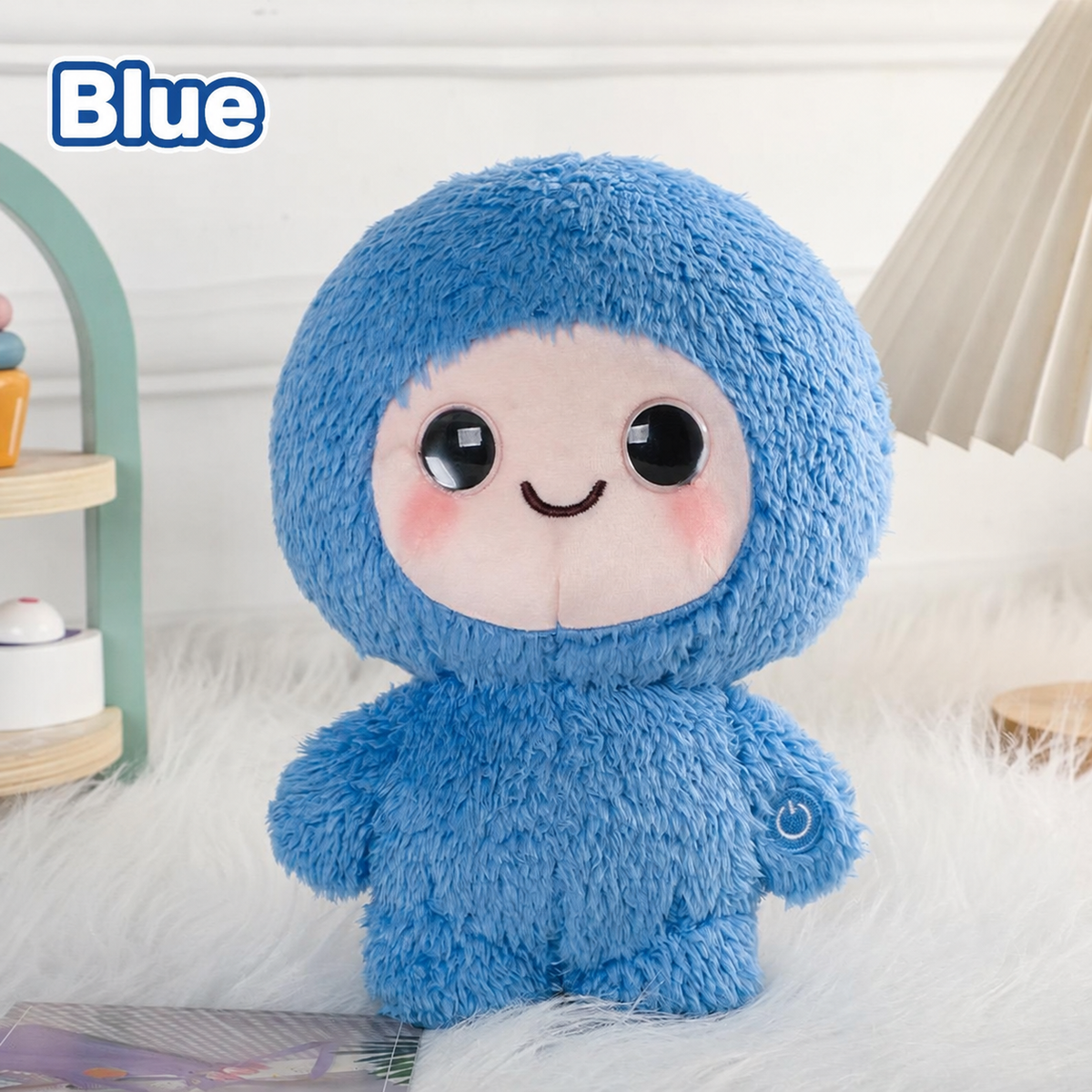 AI Box talking plush companion in blue; one toy in the selected color.
