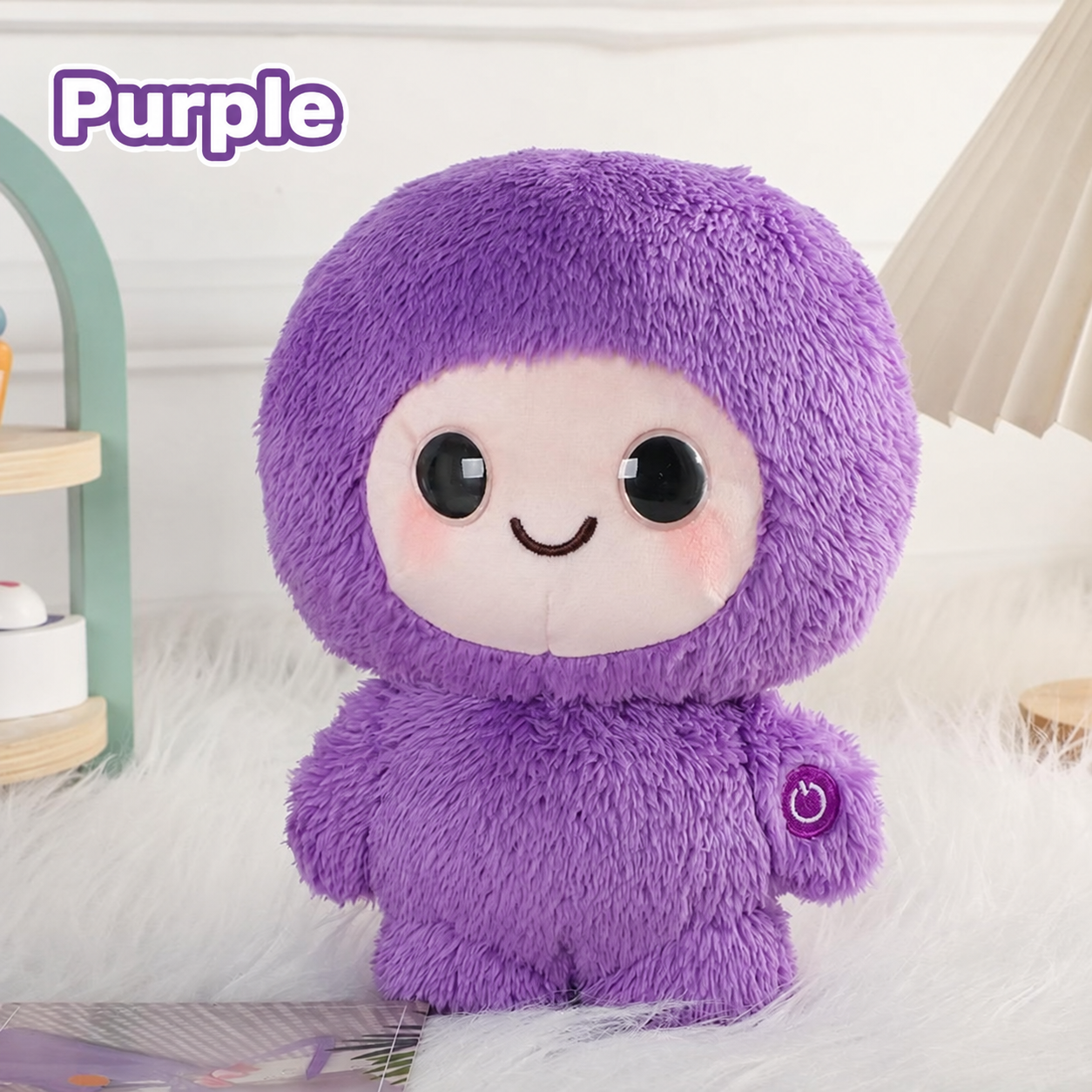 AI Box talking plush companion in purple; one toy in the selected color.