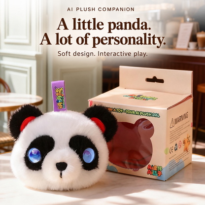 Pocket AI Plush Companion - Panda, Black & White; one toy in the selected style