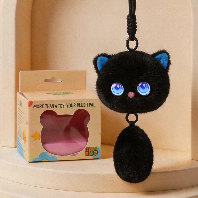 Pocket AI Plush Companion - Long-Tail Cat, Black; one toy in the selected style