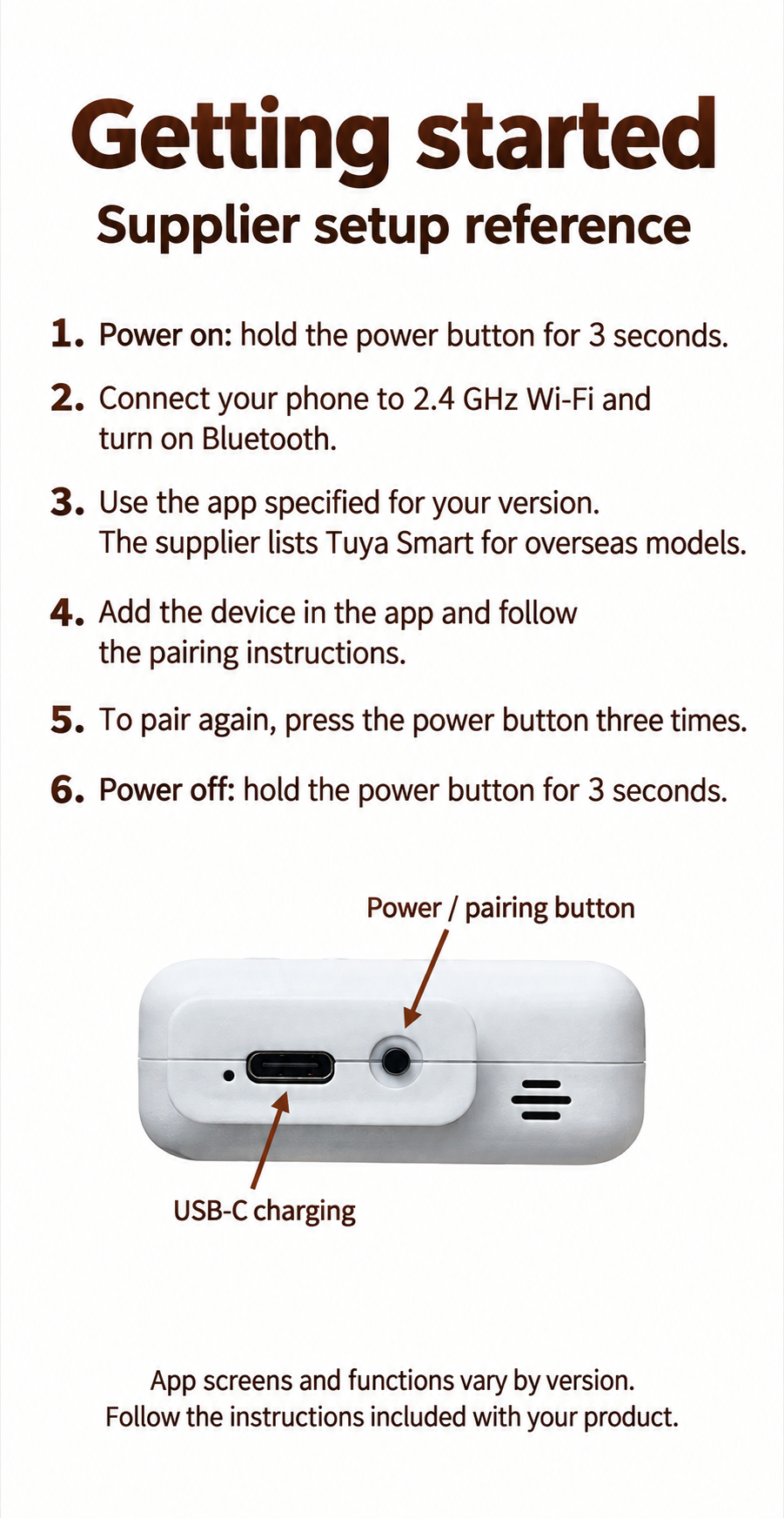 Pocket AI Plush Companion setup guide for Tuya Smart and 2.4 GHz Wi-Fi